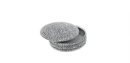 ACCESORII PENTRU BIROU - Cutie bijuterii rotunda argintata