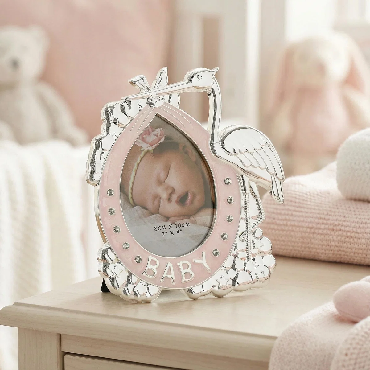 ARGINT - Rama Foto Baby barza roz