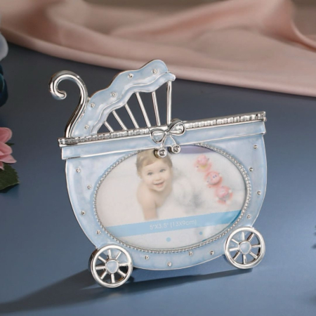 ARGINT - Rama foto carucior albastru