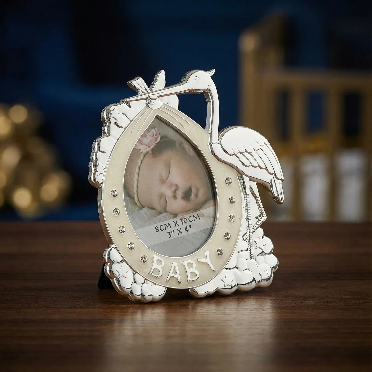 ARGINT - Rama foto cu barza argintata