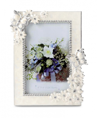 ACCESORII PENTRU BIROU - Rama Foto cu flori si fluturi pe colt