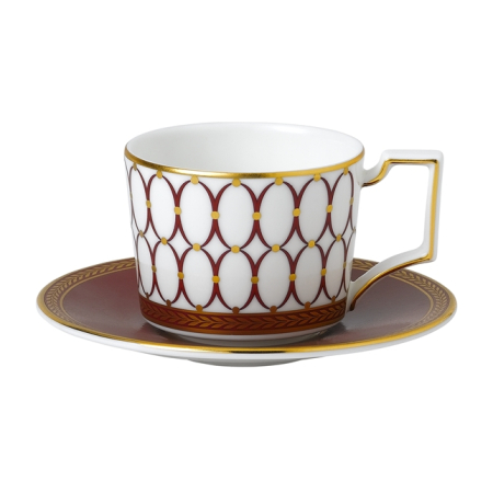 Renaissance Red ceasca si farfurie espresso