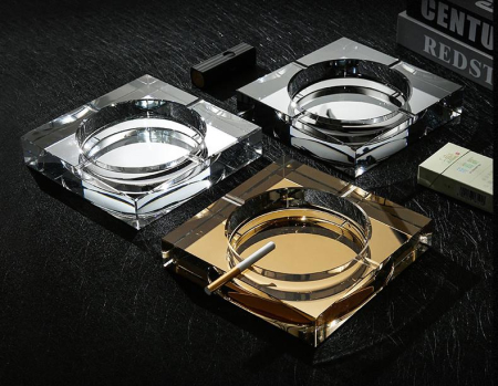 Scrumiera cristal aurie 10x10 cm [2]