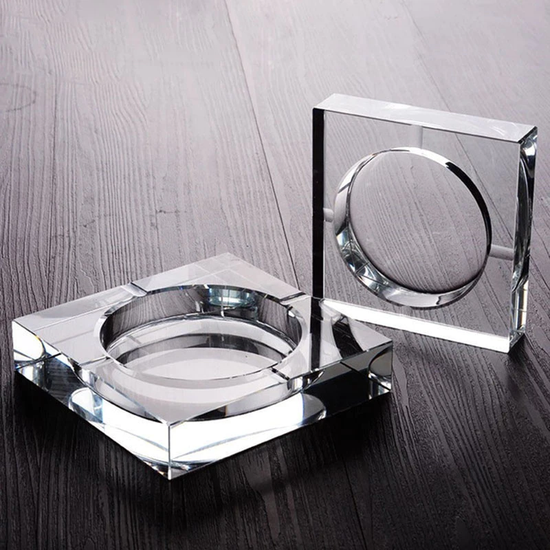 Scrumiera cristal transparenta 10x10 cm [1]