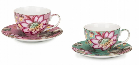 SETURI DE CEAI - Set 2 cesti ceai cu farfuriute colectia Fleurs
