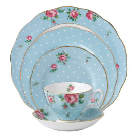 Polka Blue ceasca cu farfurie ceai Royal Albert [3]