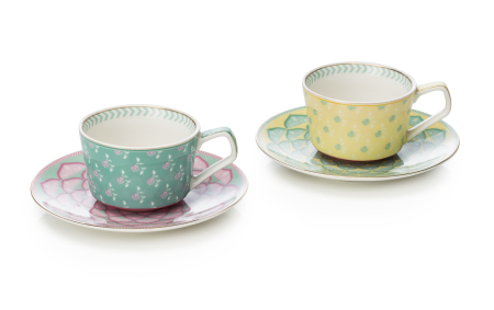 SET CEAI &AMP; DESERT - Set 2 cesti espresso cu farfurii colectia Colore