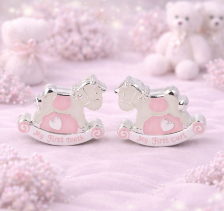 SUB 200 - Set 2 cutiute pentru suvita si dintisor caluti roz