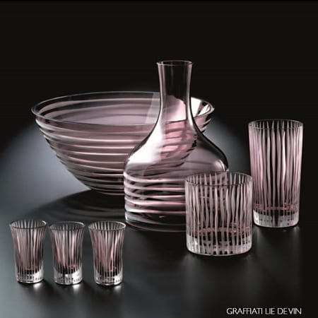 Set 2 pahare apa/suc Graffiati Lie de Vin [1]