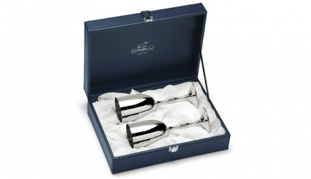 ACCESORII PENTRU BAUTURI - Set 2 pahare argintate Chinelli Rigato