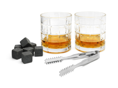 PRET - Set 2 pahare whisky cu accesorii