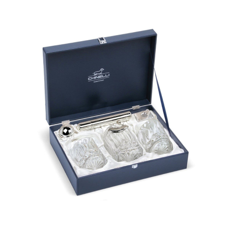 ACCESORII PENTRU BAUTURI - Set 2 pahare whisky cu decantor, recipient trabuc si cutter