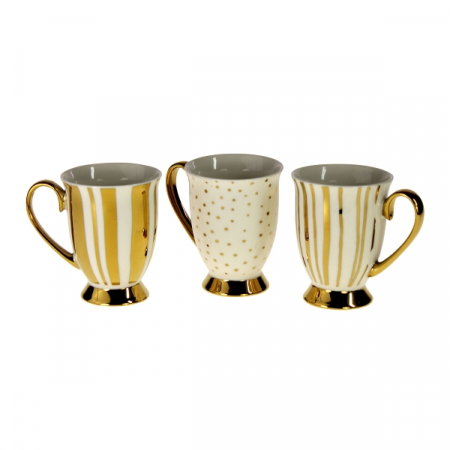 CORPORATE - Set 3 cani Dots aurii , modele diferite