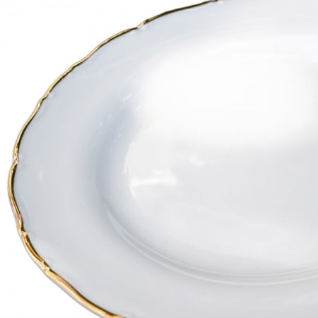 set 3 piese accesorii masa: supiera, platou, sosiera, portelan Ophelia bordura aur [1]