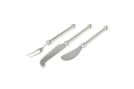 ACCESORII SERVIRE - Set 3 tacamuri argintate (fructe, branza, unt)
