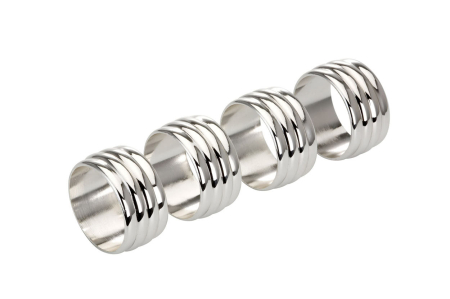 ACCESORII PENTRU MASĂ - Set 4 inele argintate pentru servet