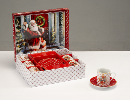 ACCESORII PENTRU MASĂ - Set 6 cescute espresso Mos Craciun