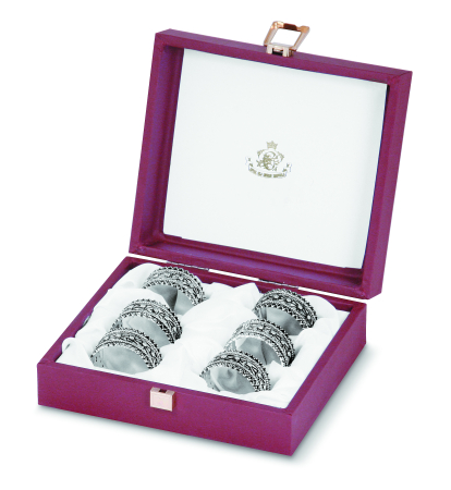 CADOURI - Set 6 inele servet argintate Chinelli mici