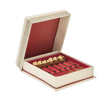 TACAMURI - Set 6 lingurite cafea Gold colectia Sottobosco