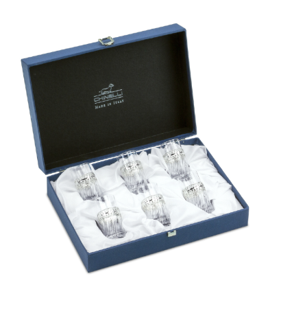 PROMOȚII IANUARIE - Set 6 pahare shot cu detalii argintate