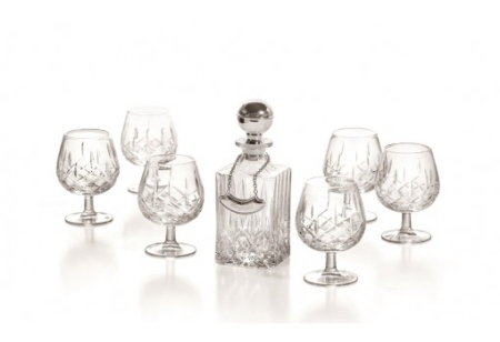 SUB 2000 - Set 6 pahare si carafa cristal cognac Opera