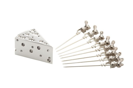 CADOURI - Set 8 ace argintate branzeturi cu soricei