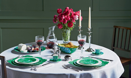 CHINOISERIE GREEN - Set masa din portelan bone china Wedgwood colectia Chinoiserie Green – pentru 12 persoane