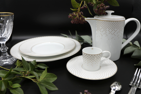 PORTELAN&GT;BRANDURI&GT;JL COQUET - Set ceai din portelan de Limoges colectia Rosace – pentru 6 persoane