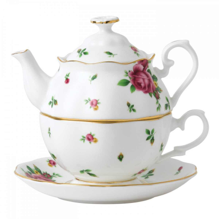 SET CEAI &AMP; DESERT - Set ceai Tea for One (ceasca + ceainic) New Country Roses White