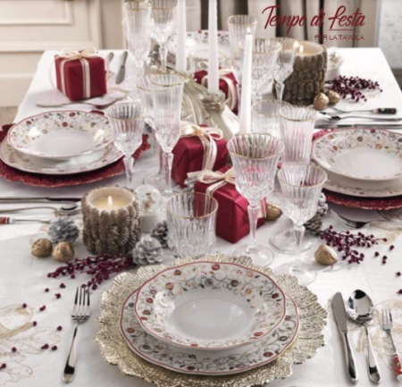 BRANDURI - Set masa 6 persoane/18 piese portelan colectia Tempo Di Festa- pret 950 lei