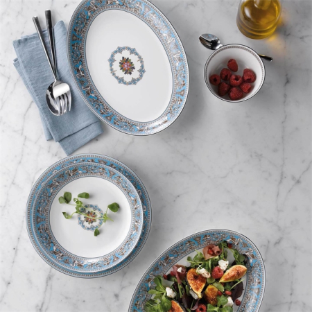 COLECȚII - Set masa din portelan bone china Wedgwood colectia Florentine Turquoise – pentru 6 persoane