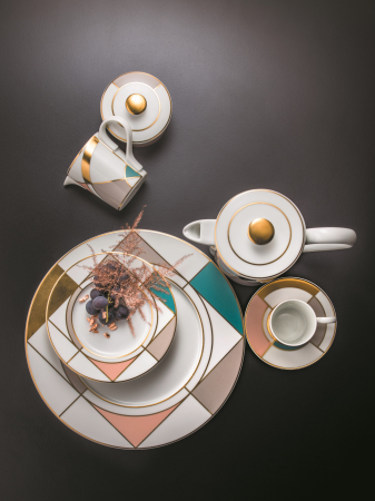 SET CEAI &AMP; DESERT - Set ceai din portelan de Limoges colectia Quartet – pentru 6 persoane