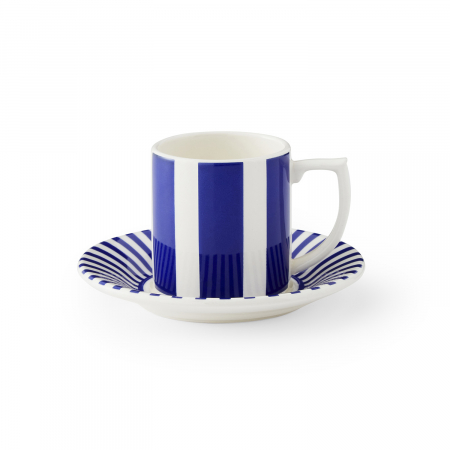 Steccato Blue cu dungi ceasca si farfurie espresso [3]