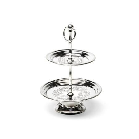 ACCESORII PENTRU MASĂ - Suport argintat prajituri 2 nivele Dolcetti Sheffield