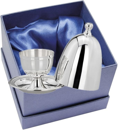 PAȘTE - Suport argintat pt ou cu capac