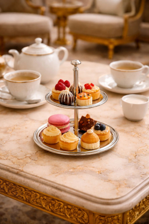 SUPORTURI PENTRU PRAJITURI - Suport etajat cu 2 nivele argintat simplu