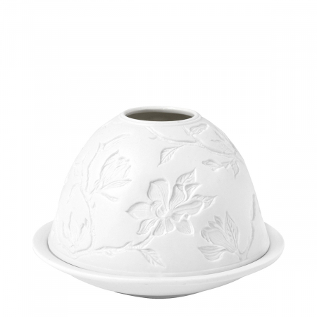ACCESORII DECORATIVE - Suport lumanare din portelan cu tavita Fleurs