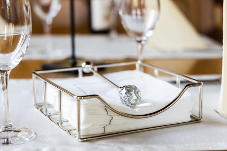 ARGINT - Suport servetele argintat patrat mic