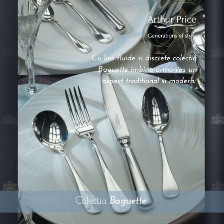 FĂRĂ CATEGORIE - Tacamuri argintate set 6 persoane (44 piese)