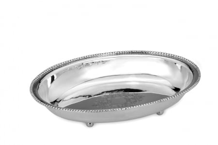 Bol oval argintat decorat cu picioruse 28 cm [1]