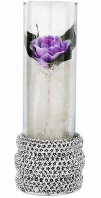 VAZE DECORATIVE - Vaza baza argintata H 30 cm Bianco