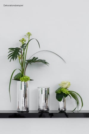 Vaza sticla argintata cilindru H 27 cm [1]