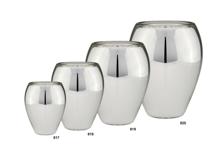 SUB 1000 - Vaza sticla argintata colectia Oval H 20 cm