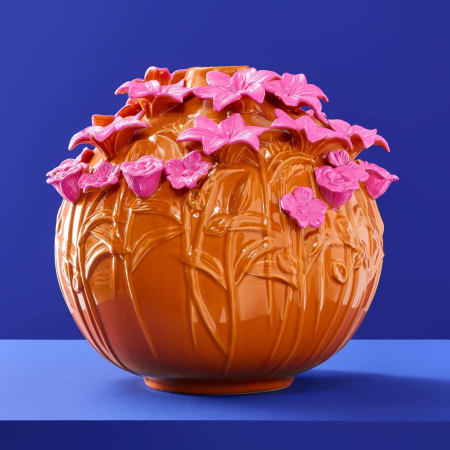 CORPORATE - Vaza Verano, orange/pink stoneware 34x29.5 cm