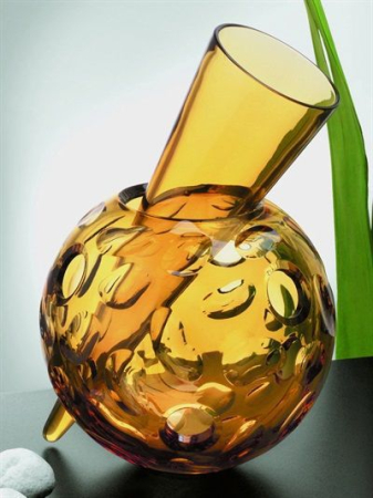 Vaza Vulcano (cristal negru si con ambra) [1]