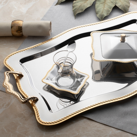 ACCESORII PENTRU MASĂ - Zincir tava 47x31 cm aurita
