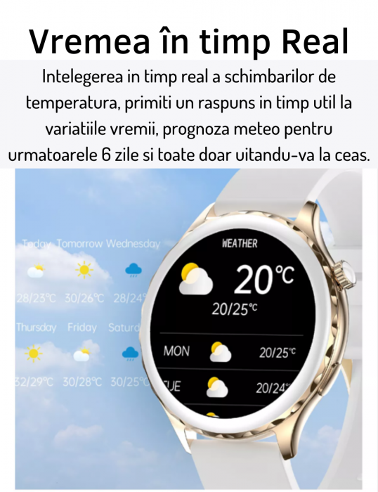 Ceas Smartwatch AZeira®, Multi-Sport, Bluetooth Call, Memento, Selfie la distanta, Notificari, Analiza somnului, Frecventa cardiaca, Tensiune, IP67, Ecran IPS LCD 1,32 inch, IOS si Android [13]