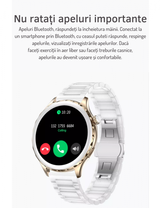 Ceas Smartwatch AZeira®, Multi-Sport, Bluetooth Call, Memento, Selfie la distanta, Notificari, Analiza somnului, Frecventa cardiaca, Tensiune, IP67, Ecran IPS LCD 1,32 inch, IOS si Android [15]