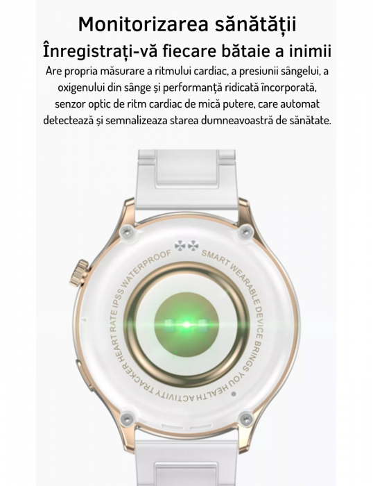 Ceas Smartwatch AZeira®, Multi-Sport, Bluetooth Call, Memento, Selfie la distanta, Notificari, Analiza somnului, Frecventa cardiaca, Tensiune, IP67, Ecran IPS LCD 1,32 inch, IOS si Android [9]