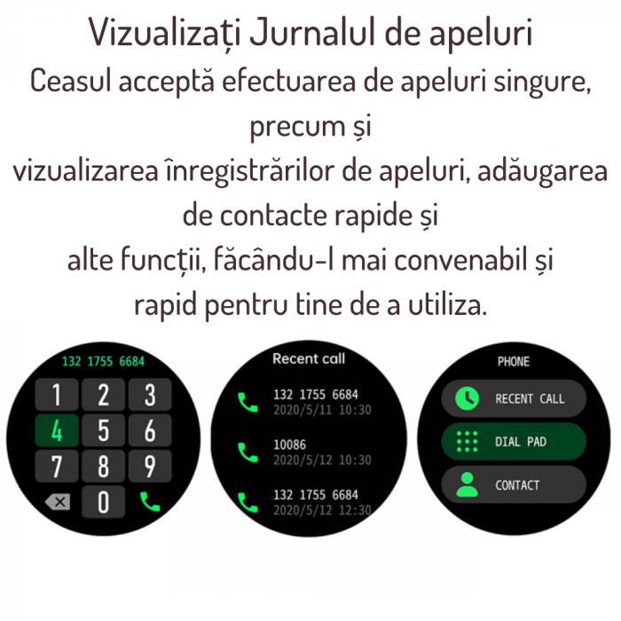 Ceas Smartwatch AZeira®, Multi-Sport, Bluetooth Call, Memento, Selfie la distanta, Notificari, Analiza somnului, Frecventa cardiaca, Tensiune, IP67, Ecran IPS LCD 1,32 inch, IOS si Android [16]